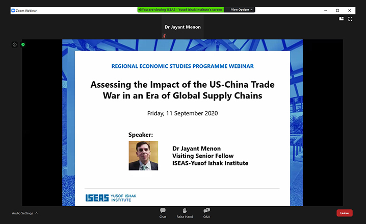 Webinar on “Assessing the Impact of the US-China Trade War in an Era of Global Supply Chains”