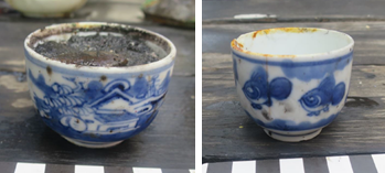 Small blue-and-white cups from Shipwreck 2